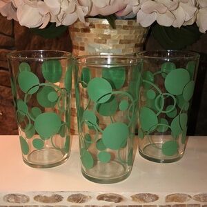 MCM Green Polka Dot Drinking Glasses